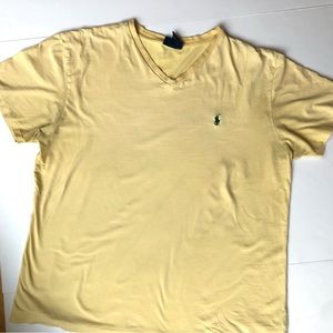 Polo Ralph Lauren Yellow Short Sleeve V-neck Shirt XL